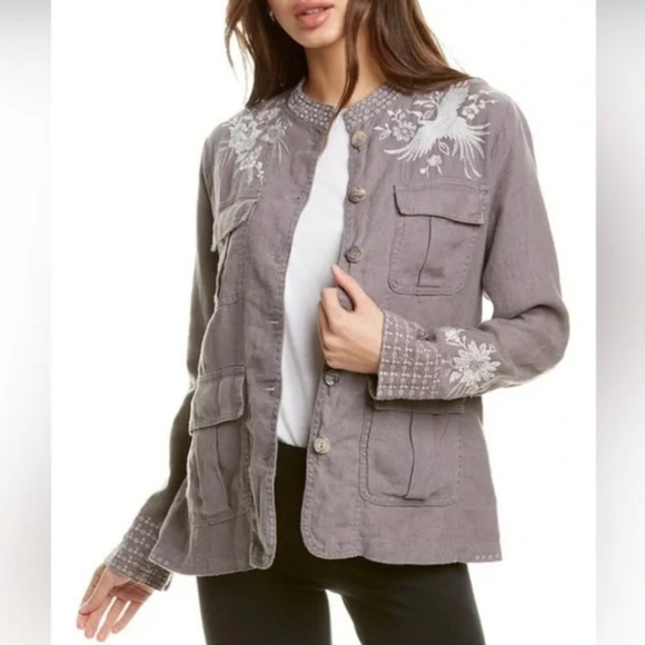 Johnny Was Oleander Linen Jacket - Picture 8 of 8